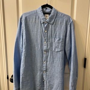 GAP Men's Blue Linen Blend Shirt.  Size S